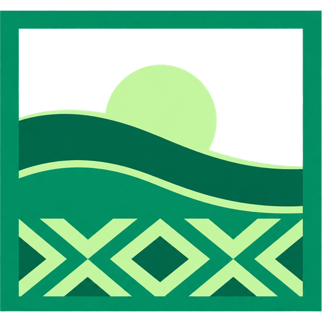 Sahara Square emblem: a square enclosing a desert horizon and rising sun